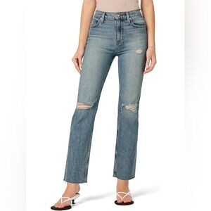 Hudson remi stl high rise cropped raw hem distressed jeans nwt